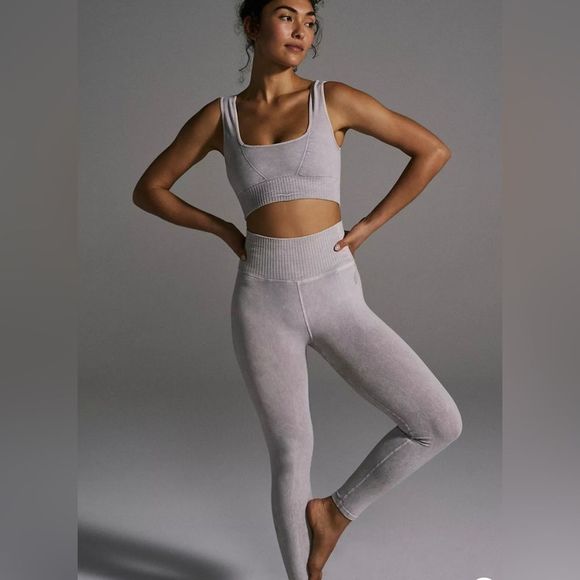 NEW Free People Movement Good Karma Square Neck Crop Top Gray Size XL - Picture 7 of 12